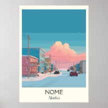 Nome Alaska Winter Town Road Scene