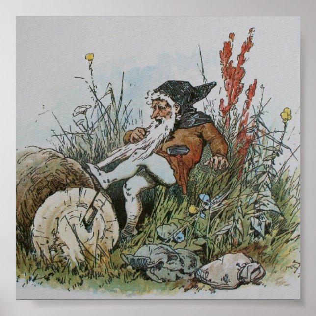 Nome mit seinem Bart gefangen auf einem Log Poster (Vorne)