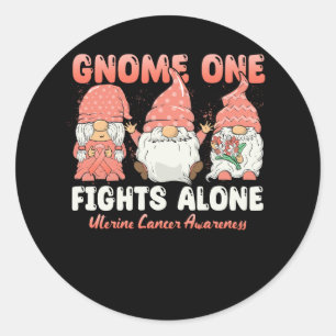 Nome One Fights allein Peach Uterine Cancer Awaren Runder Aufkleber