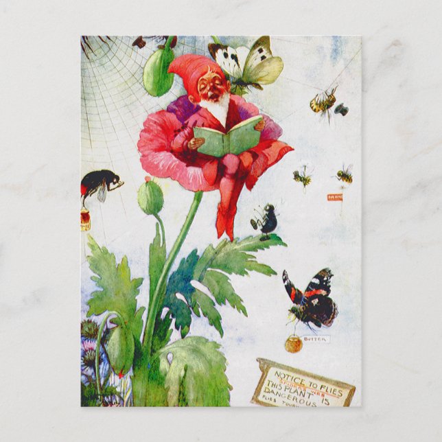 Nomen in einer Mohnblüte Postkarte (Vorderseite)