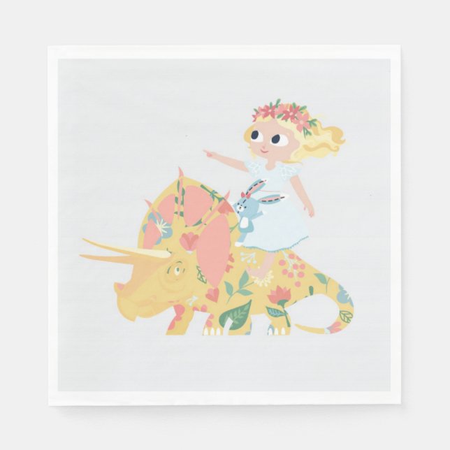 Nomi & Brave Ride Triceratops - Cocktail Napkins Serviette (Vorderseite)