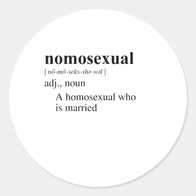 NOMOSEXUAL RUNDER AUFKLEBER (Vorderseite)