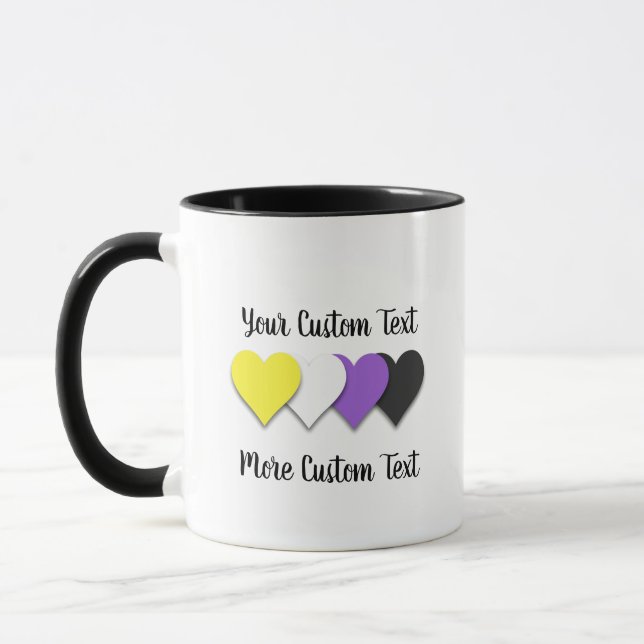 Non-binäre Pride-Herzen-Tasse Tasse (Links)