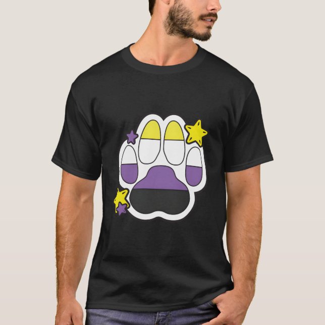 Non Binary Furry Paw Lgbtq Monat Gay Rights Prix T-Shirt (Vorderseite)