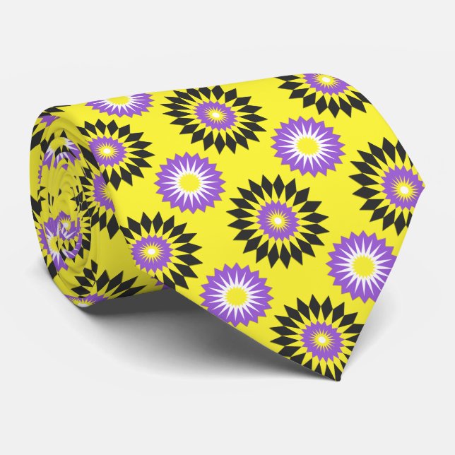 Non-binary pride flag / yellow flower pattern krawatte (Gerollt)