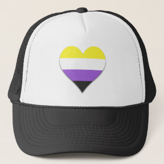 Non-binary pride heart Trucker Hat Truckerkappe