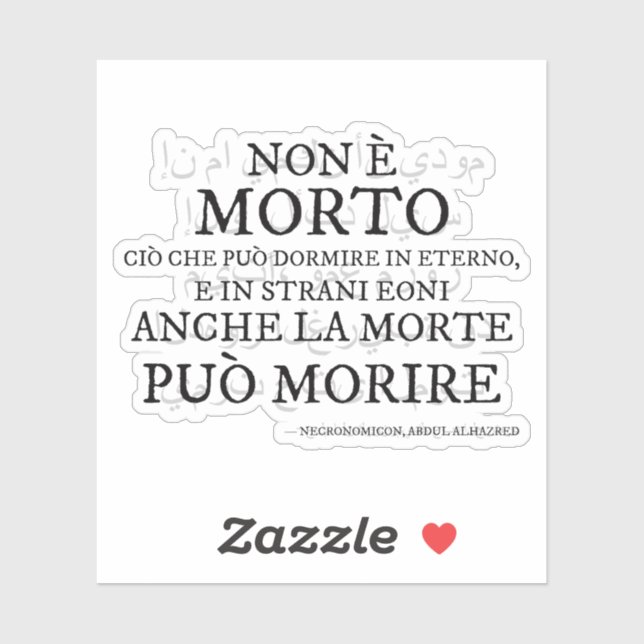 "Non è morto..." - Il verso del Necronomicon Aufkleber (Blatt)