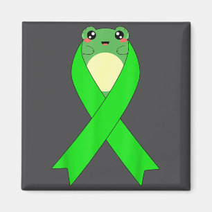 Non-Hodgkin-Lymphom-Bewusstsein Kawaii Frosch Grün Magnet