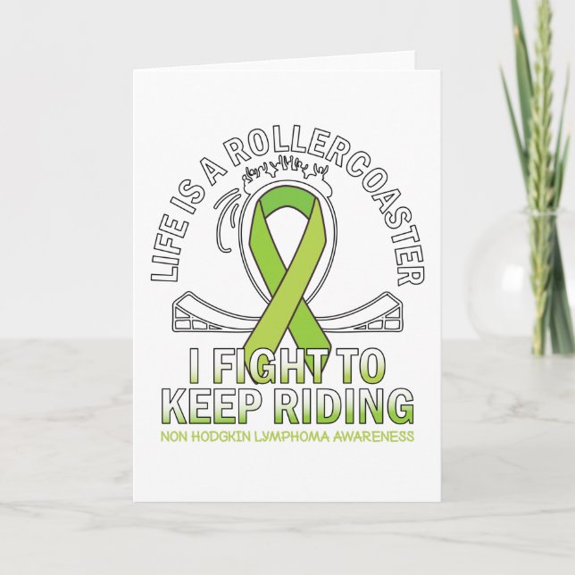 Non hodgkin lymphoma cancer awareness lime ribbon karte (Vorderseite)