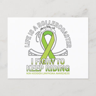 Non hodgkin lymphoma cancer awareness lime ribbon postkarte