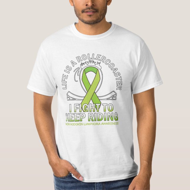 Non hodgkin lymphoma cancer awareness lime ribbon T-Shirt (Vorderseite)
