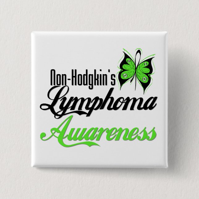 Non-Hodgkins Lymphom Awareness Butterfly Button (Vorderseite)