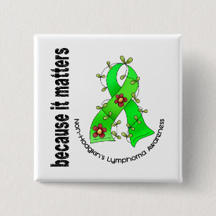 Non-Hodgkins Lymphom-Blumen-Band 3 Button