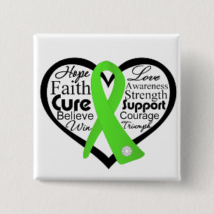 Non-Hodgkins Lymphom-Herz-Band-Collage Button