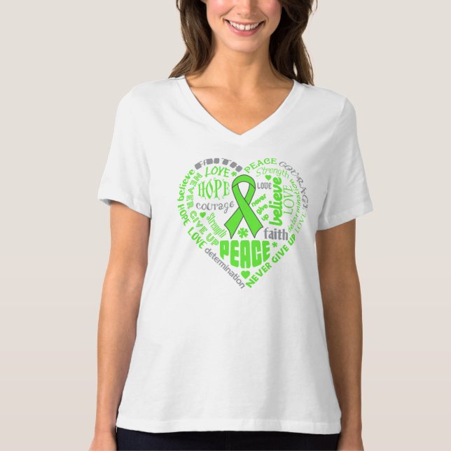 Non-Hodgkins Lymphom Herzwörter T-Shirt (Vorderseite)