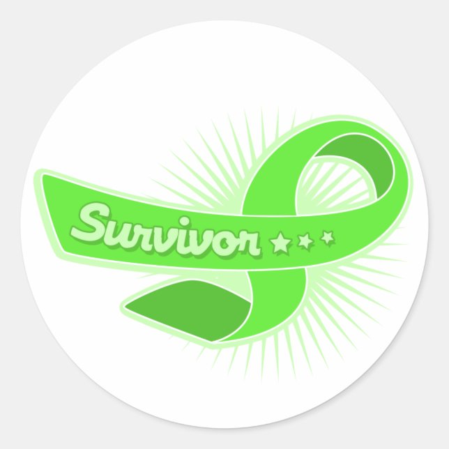 Non Hodgkins Lymphom Survivor Ribbon Runder Aufkleber (Vorderseite)
