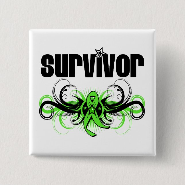 Non-Hodgkins Lymphom Survivor Wing Emblem Button (Vorderseite)