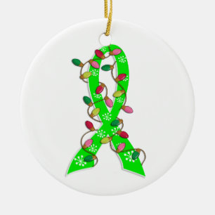 Non-Hodgkins Lymphom-Weihnachtslicht-Band Keramik Ornament