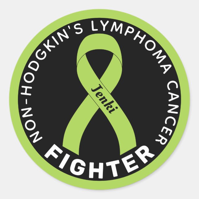 Non-Hodgkin's Lymphoma Cancer Kämpfer Ribbon schwa Runder Aufkleber (Vorderseite)
