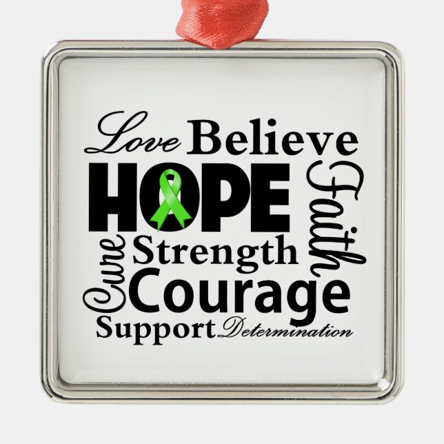 Non-Hodgkins Lymphoma Collage of Hope Ornament Aus Metall (Vorne)