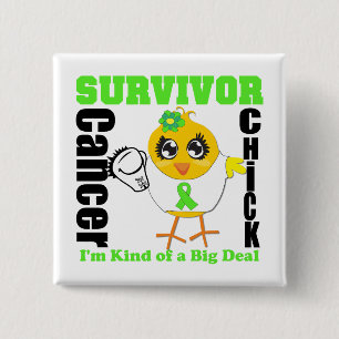 Non Hodgkins Lymphoma Survivor Chick Ribbon Button