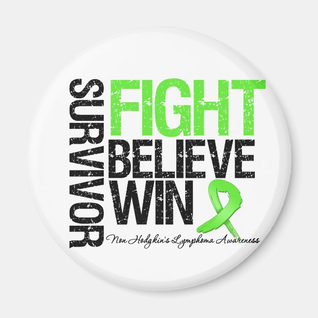 Non Hodgkins Lymphoma Survivor Kämpfe glauben, Win Magnet (Vorne)