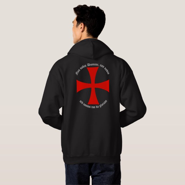 non nobis Domine, non nobis  Hoodie (Schwarz voll)