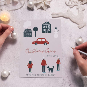 Non photo modern Christmas family winter Feiertagskarte