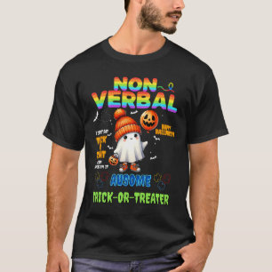 Non-verbyl Ausome Trick-or-Treater Halloween Autis T-Shirt