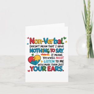 Non-verbyl ist nicht Gemein, dass ich nichts zu sa Karte