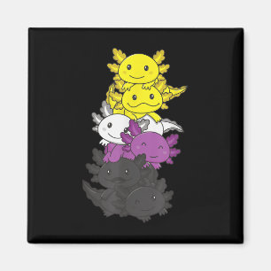 Nonbinär-Flagge Non Binary Pride LGBTQ Axolotl _1 Magnet