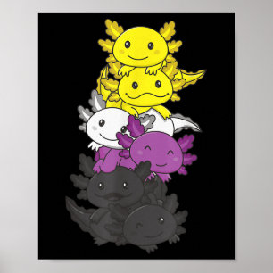 Nonbinär-Flagge Non Binary Pride LGBTQ Axolotl _1 Poster