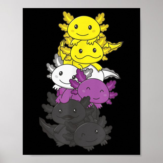 Nonbinär-Flagge Non Binary Pride LGBTQ Axolotl _1  Poster (Vorne)