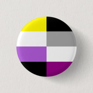 Nonbinäre asexuelle Doppelstolzflagge Button