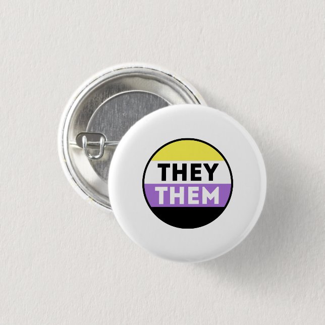 Nonbinäre Button Pronomen - Sie Ihn (Vorne & Hinten)