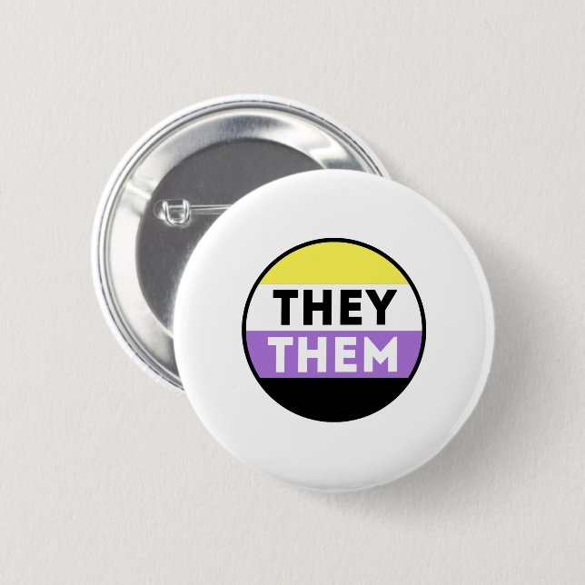 Nonbinäre Button Pronomen - Sie Ihn (Vorne & Hinten)