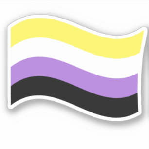 Nonbinäre Flagge schwenkend Aufkleber
