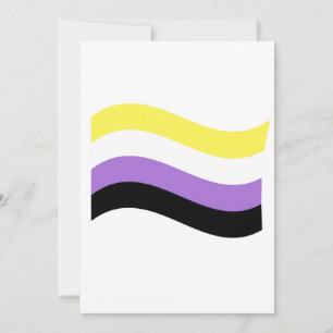 Nonbinäre Flagge schwenkend Feiertagskarte