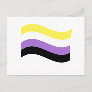 NonBinäre Flagge Schwenkend Postkarte