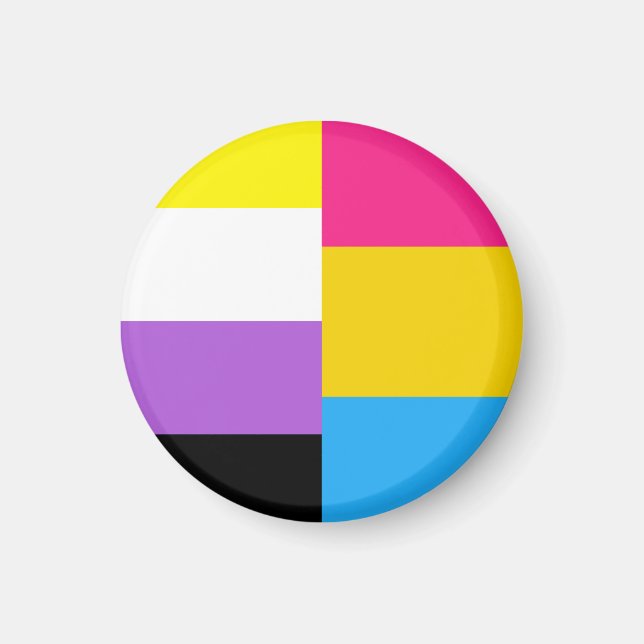 Nonbinäre pansexuelle Dual-Pride-Flagge Magnet (Vorne)
