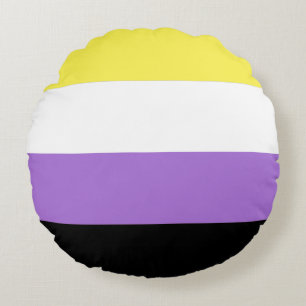 Nonbinäre Pride-Flagge Rundes Kissen
