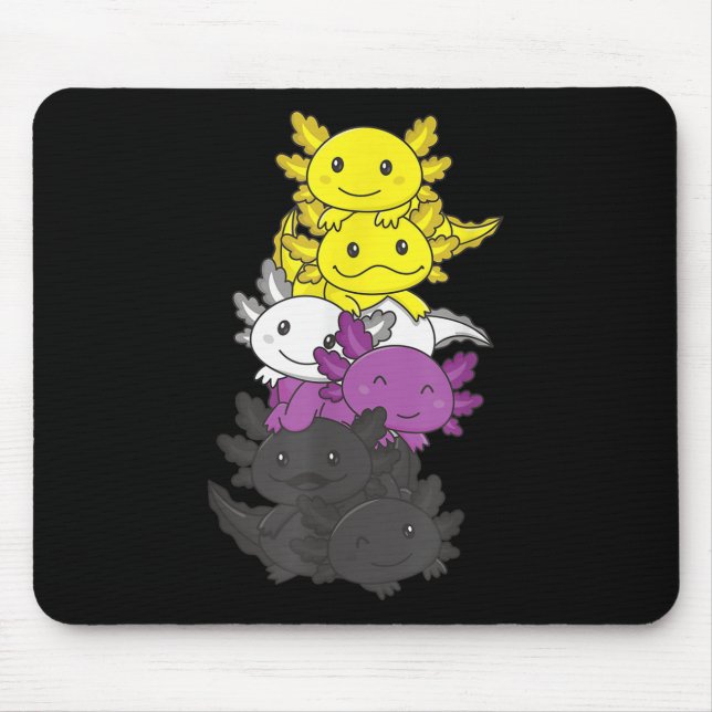 Nonbinäres Flagge Non Binary Stolz Lgbtq Axolotl _ Mousepad (Vorne)