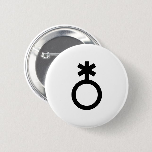 Nonbinäres Geschlechtssymbol Button (Vorne & Hinten)