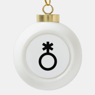 Nonbinäres Geschlechtssymbol Keramik Kugel-Ornament