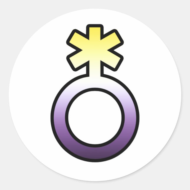 Nonbinäres Symbol Runder Aufkleber (Vorderseite)