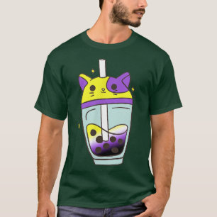 Nonbinary Cat Bubble Tee Lover Kawaii LGBT Non Bin