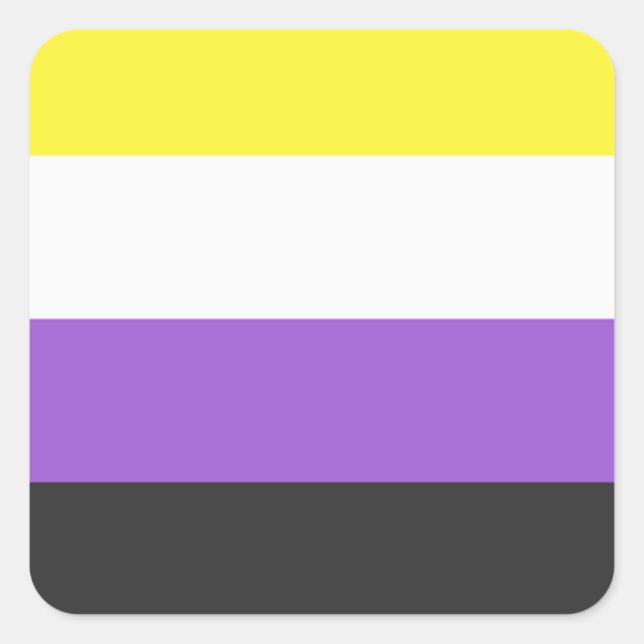 NonBinary Flag Quadratischer Aufkleber (Vorderseite)