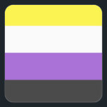 NonBinary Flag Quadratischer Aufkleber<br><div class="desc">Bei uns findest du eine einzigartige Kollektion mit moderne,  coole und lustige NonBinary Pride Motive. Stöbere durch unsere Vielfalt und finde jetzt Dein passendes Lieblingsteil!</div>