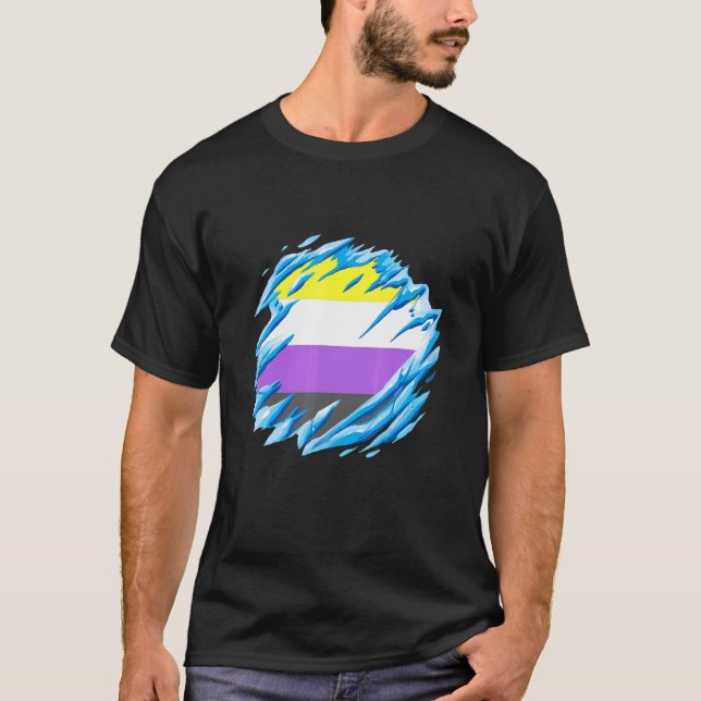 Nonbinary LGBTQ Ice Melt Nonbinary Flag Nonbinary  T-Shirt (Vorderseite)