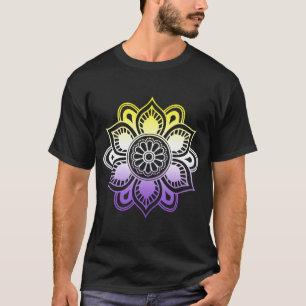 Nonbinary LGBTQ Subtle Yoga Mandala Enby NB LGBT T-Shirt